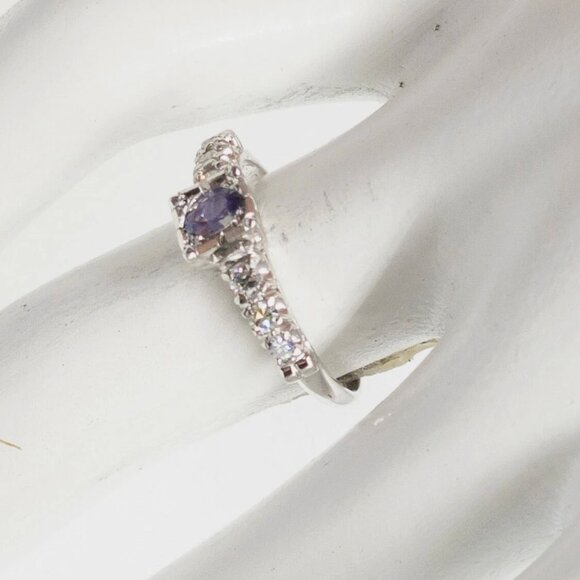 Vintage.50ct Natural Alexandrite Diamond Platinum Wedding Ring